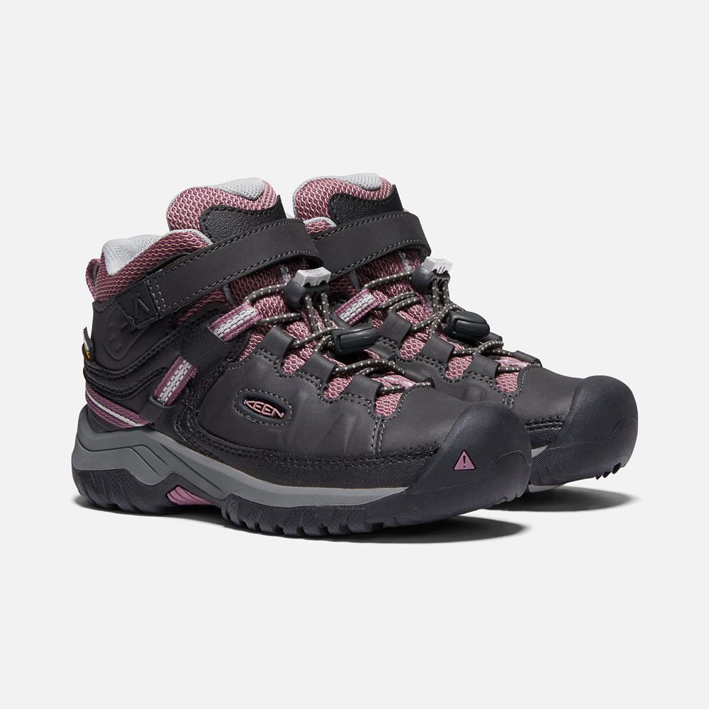 Botas de Seguridad Keen Mexico Negros/Rosas - Niños Targhee Waterproof - EQ8710934